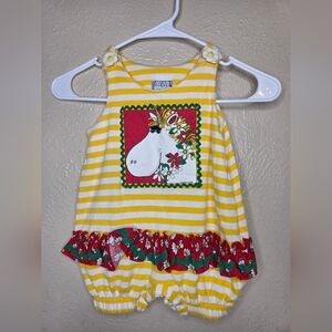 Zoodles Baby Girl Jumpsuit Vintage Yellow White Unicorn Lashes Floral 18m 1998